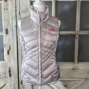 The North Face silver/gray puffer vest size XS